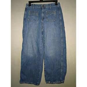 Old Navy Jeans Womens Size 8 32x29 Baggy Wide Leg High Rise Drapey Denim
